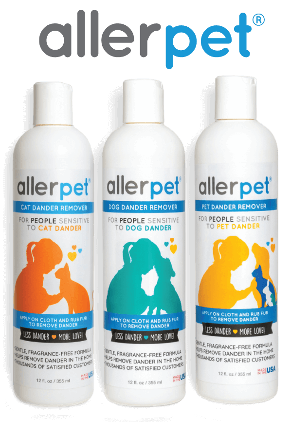 Allerpet Cat, Dog, and Pet Dander Remover bottles